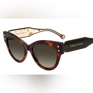 Carolina Herrera Brown Tortoise Sunglasses
